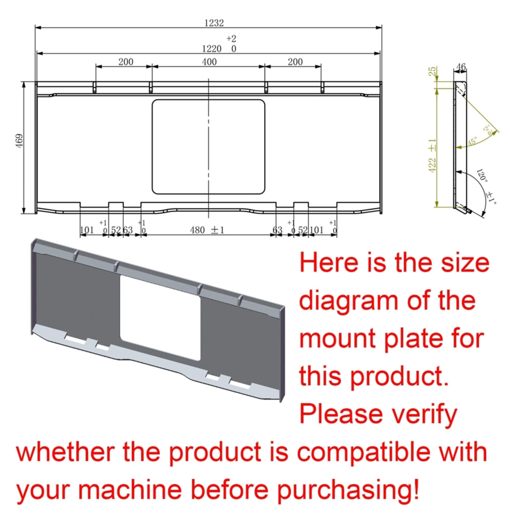 72-Inch Heavy Duty Hydraulic Skid Steer Soil Cultivator Roto Tiller Attachment (SAK45187)