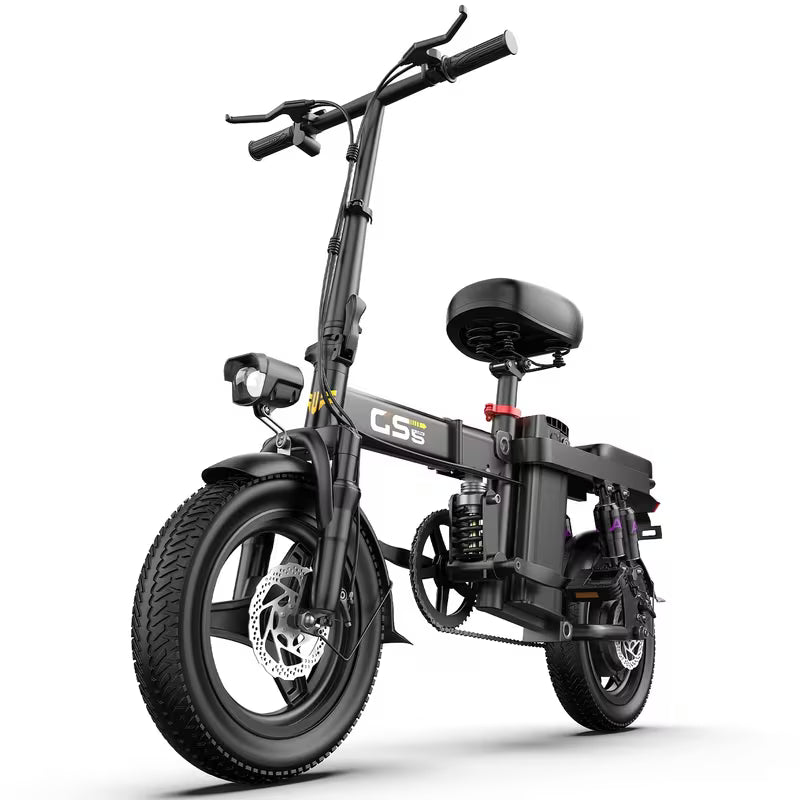 740W Electric Bike For Adults, 20MPH Full Shock Absorption Comfortable Riding, 48V10AH/15Ah, 10-35Miles Folding Ebike, 14'' Tubeless Off-road Tire, City Commuter Battery Optional