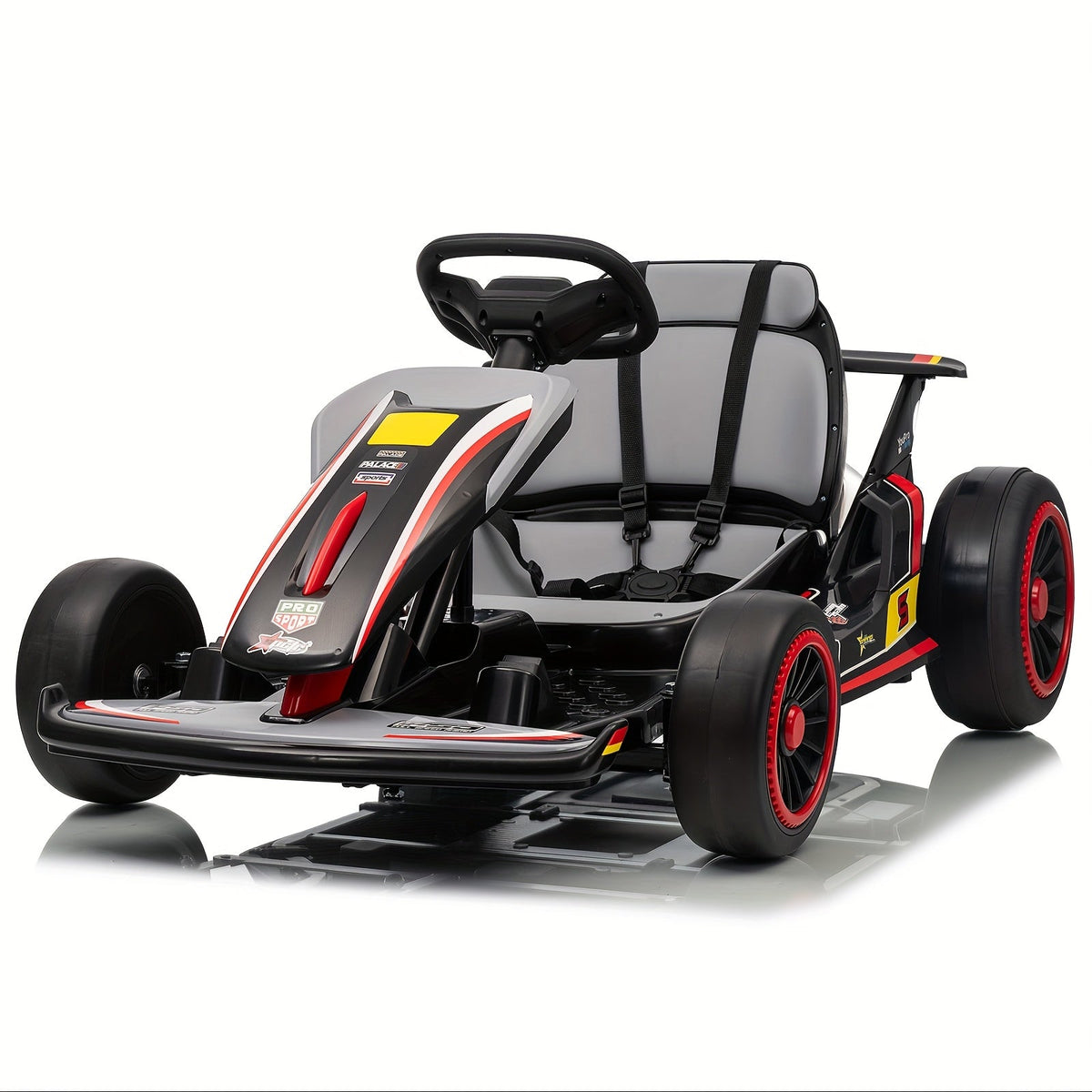 MUKIDY 24V Electric Go Kart, Drift Cart for 6- Kids Valentine'S Day Gifts, Battery Powered Outdoor Ride on Toy Electric Go Kart, with Soft Start, Music And Safety Belt