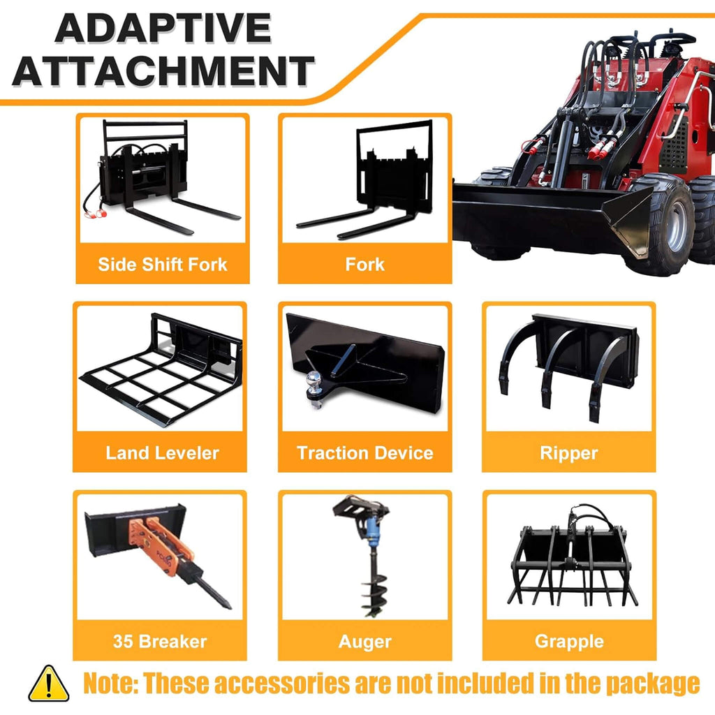 Heavy-Duty 13.5HP Mini Gas Skid Steer Loader With Wide Bucket (SAK69105)