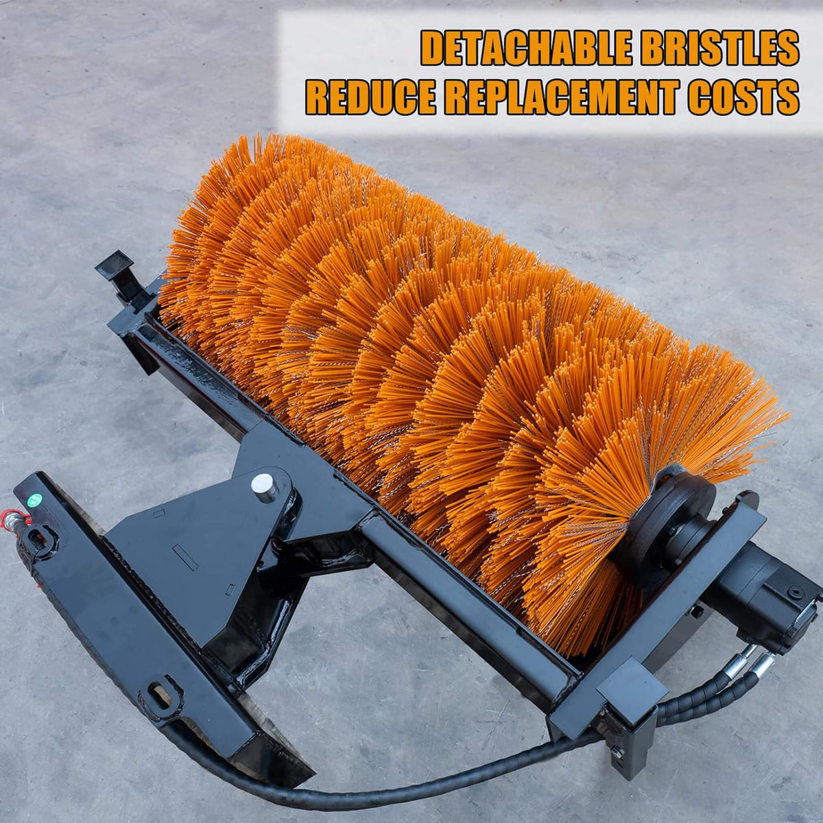 Heavy-Duty 41-Inch Hydraulic Skid Steer Broom Sweeper Attachment With Angle Tilt (SAK20963)