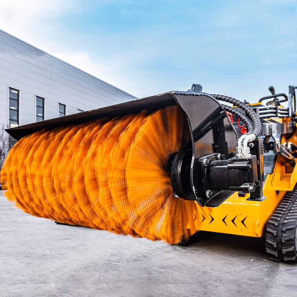 Heavy-Duty 41-Inch Hydraulic Skid Steer Broom Sweeper Attachment With Angle Tilt (SAK20963)