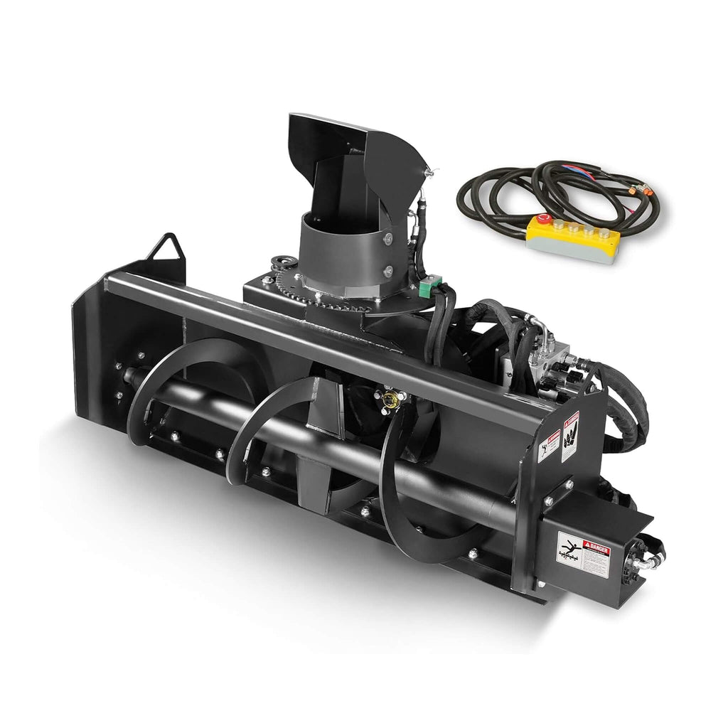 Heavy-Duty 48-Inch Remote Control Hydraulic Mini Skid Steer Snow Blower Attachment (SAK34782)