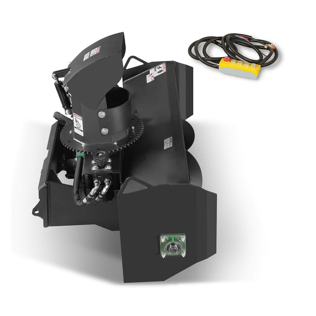 Heavy-Duty 48-Inch Remote Control Hydraulic Mini Skid Steer Snow Blower Attachment (SAK34782)