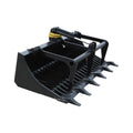 Heavy-Duty 66-Inch Rock Grapple Bucket Tractor Attachment With Tongs (SAK41697)