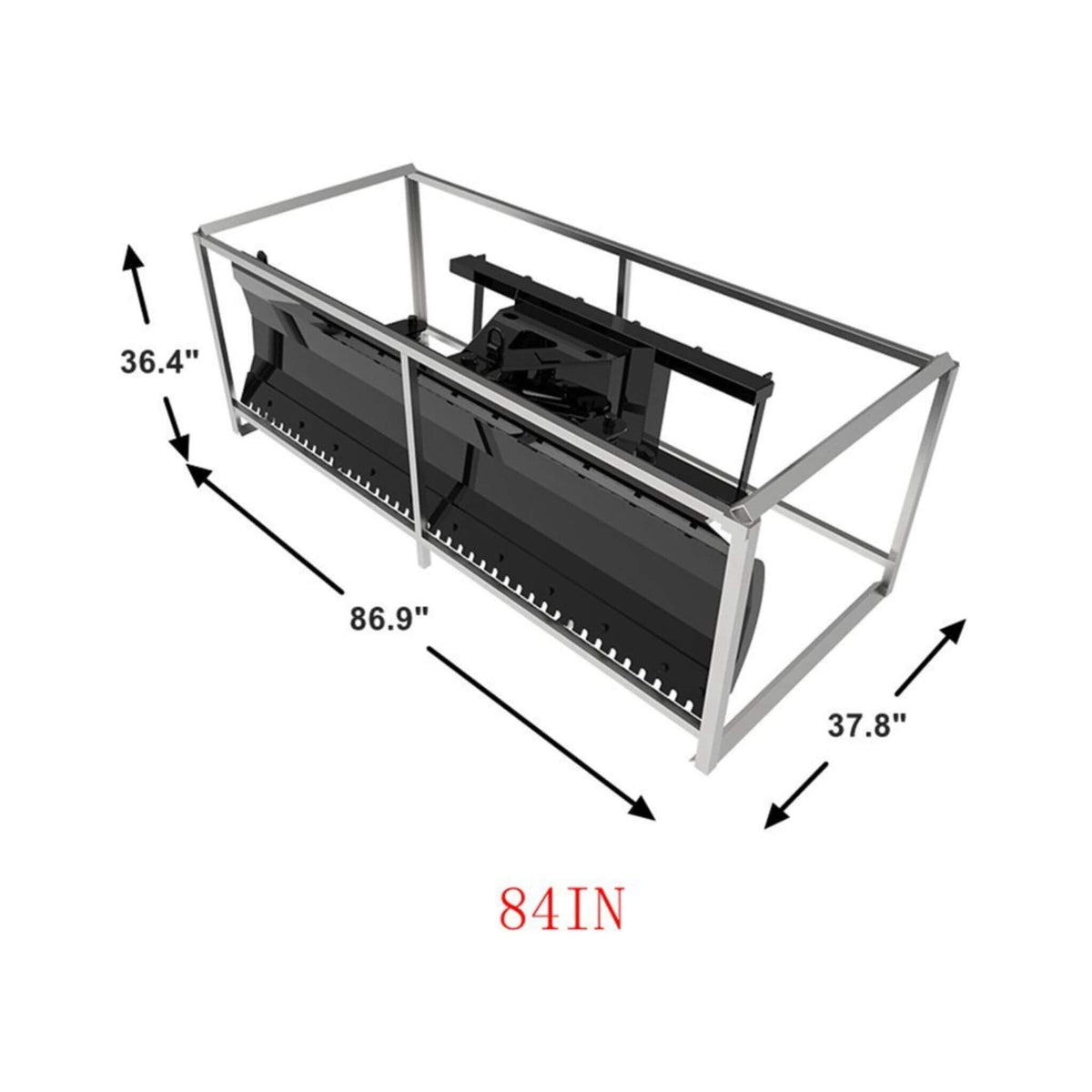 Heavy-Duty 84-Inch Snow Plow Attachment With Dozer Blade (SAK55703)