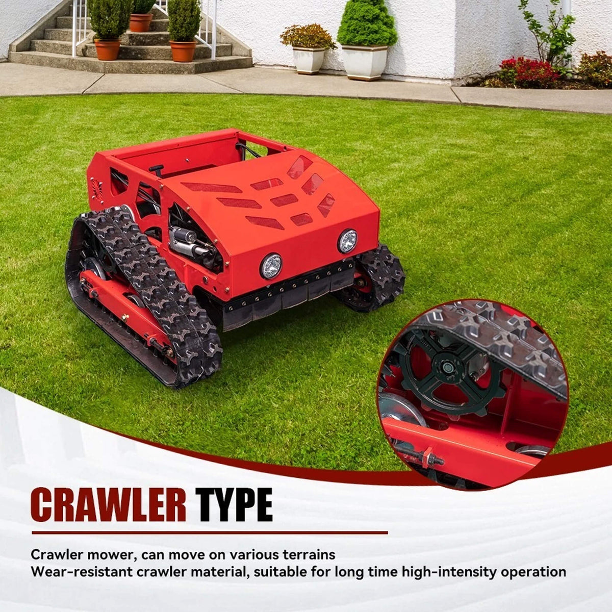 OVK Heavy-Duty Industrial Remote-Controlled Lawn Mower With Adjustable Cutting Height (SAK71239)